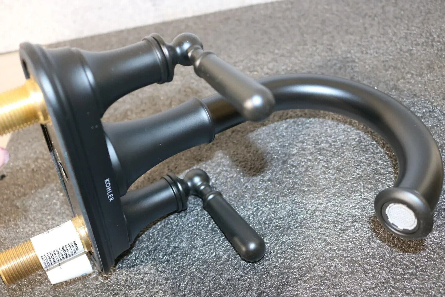 KOHLER Capilano 4 in. Centerset 2-Handle Bathroom Faucet in Matte Black