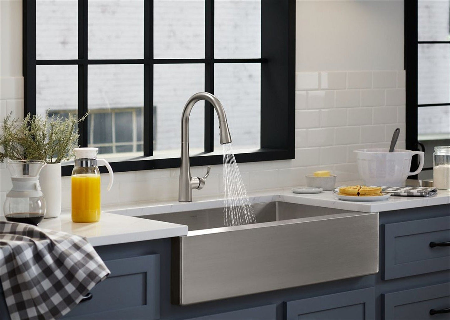 Kohler Simplice Single Hole Pull Down Kitchen Faucet K596-VS Vibrant Stainless