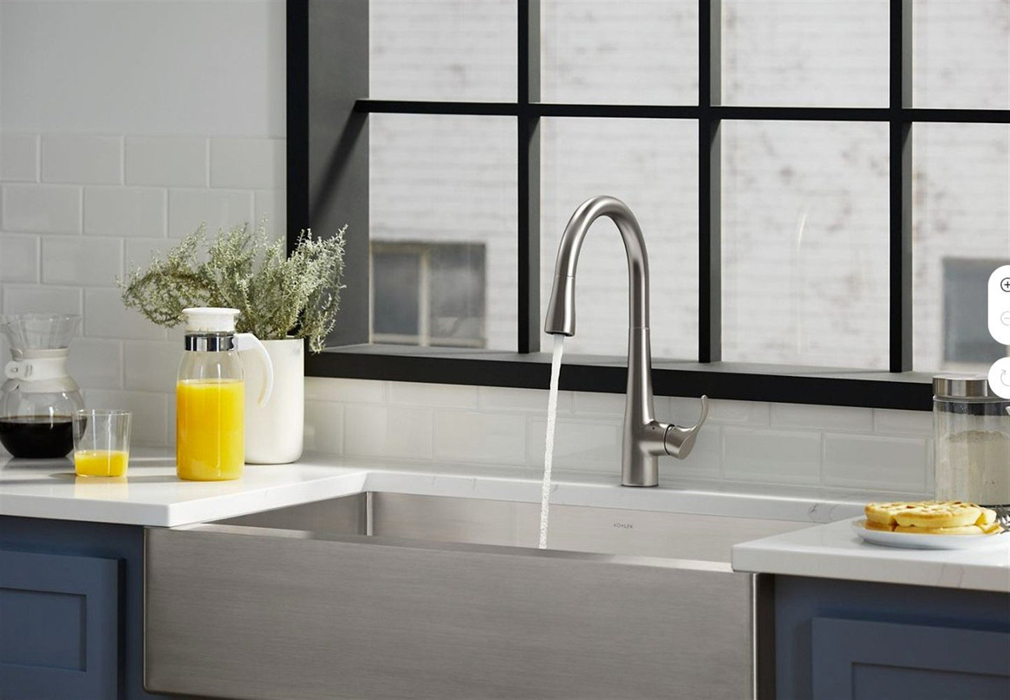 Kohler Simplice Single Hole Pull Down Kitchen Faucet K596-VS Vibrant Stainless