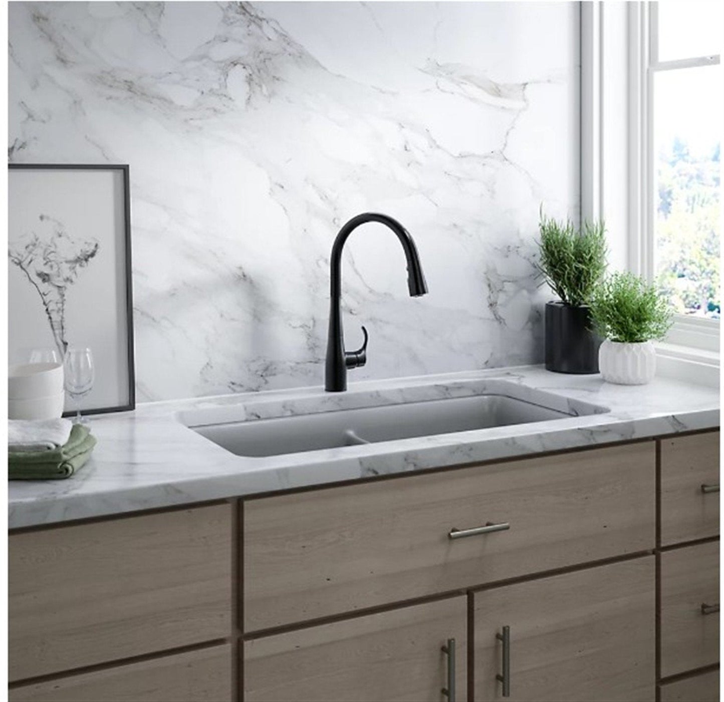 Kohler Simplice Single Hole Pull Down Kitchen Faucet K596-VS Vibrant Stainless