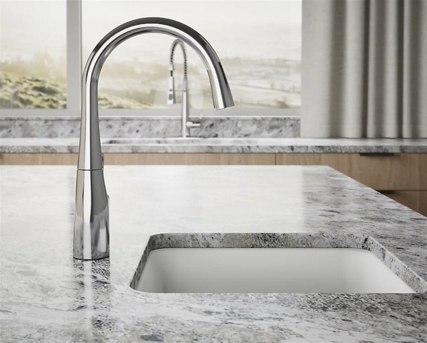 Kohler Simplice Single-Handle Bar Sink Faucet Vibrant Stainless 22034-VS