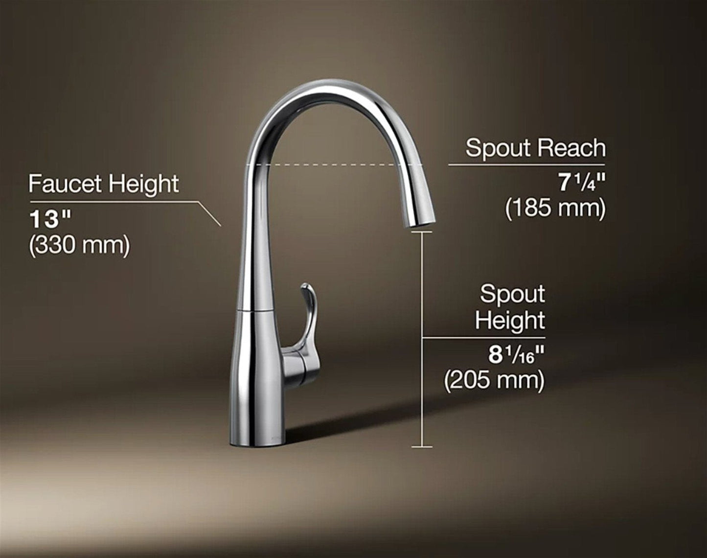 Kohler Simplice Single-Handle Bar Sink Faucet Vibrant Stainless 22034-VS