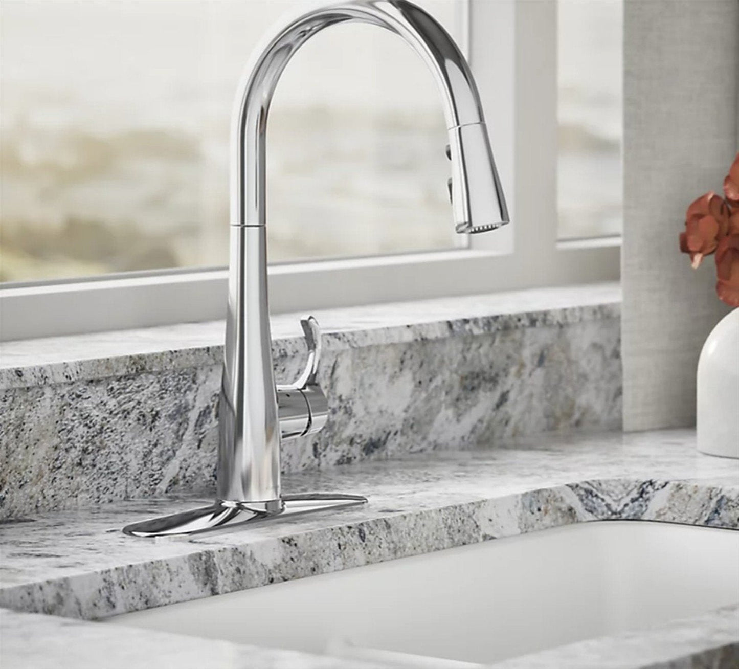 Simplice Touchless pull-down kitchen sink faucet with sprayhead K-22036-CP