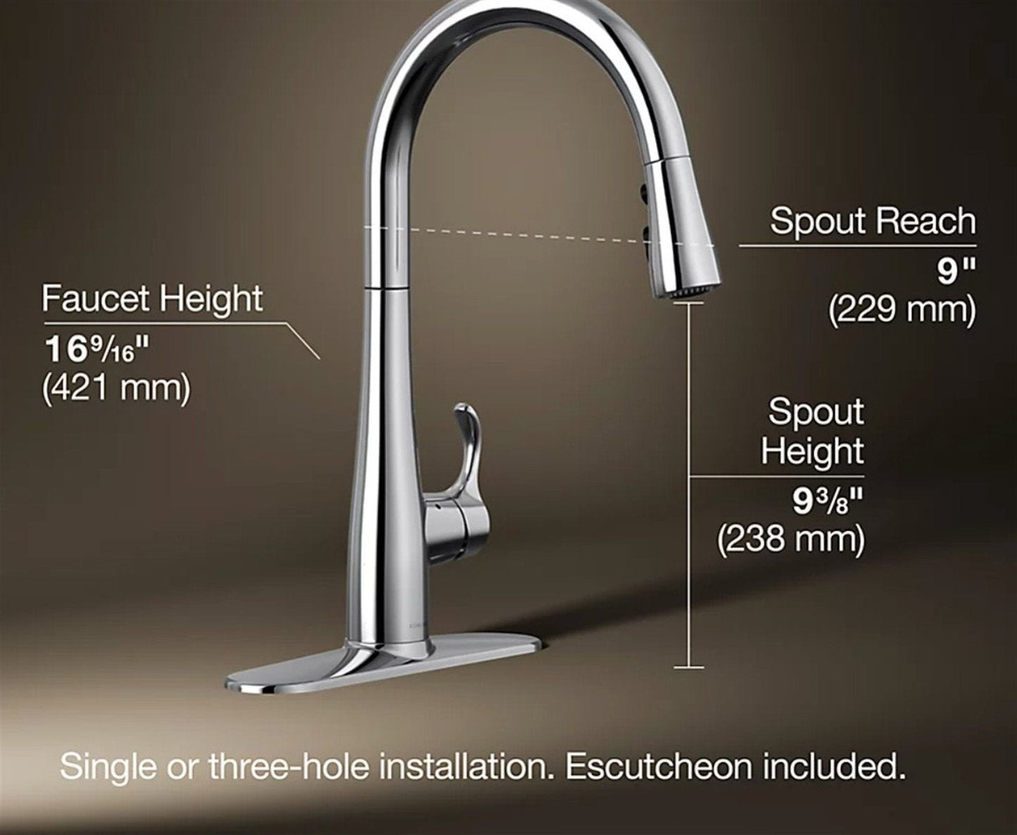Simplice Touchless pull-down kitchen sink faucet with sprayhead K-22036-CP