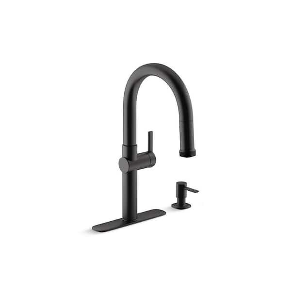 KOHLER Rune Kitchen Faucet 1-Handle Pull-Down Matte Black K-R22153-SD-BL