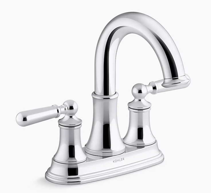 Kohler K-R30581-4D-CP Capilano 4in Centerset 2Handle Bathroom Faucet Chrome