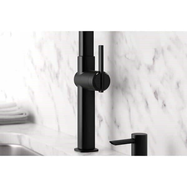KOHLER R22153-SD-BLS Single-Handle Pull-Down Kitchen Faucet in Black Stainless