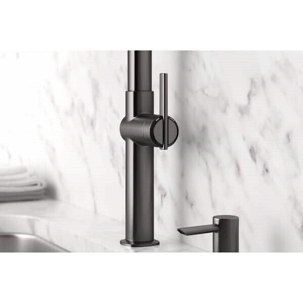 KOHLER R22153-SD-BLS Single-Handle Pull-Down Kitchen Faucet in Black Stainless