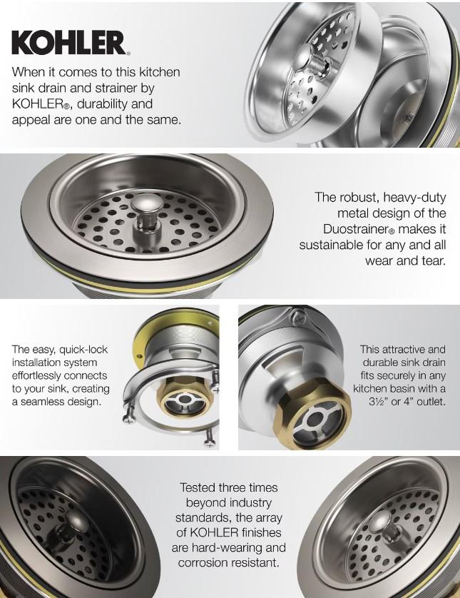 Kohler 8801-CP Strainer Polished Chrome K-8801-CP