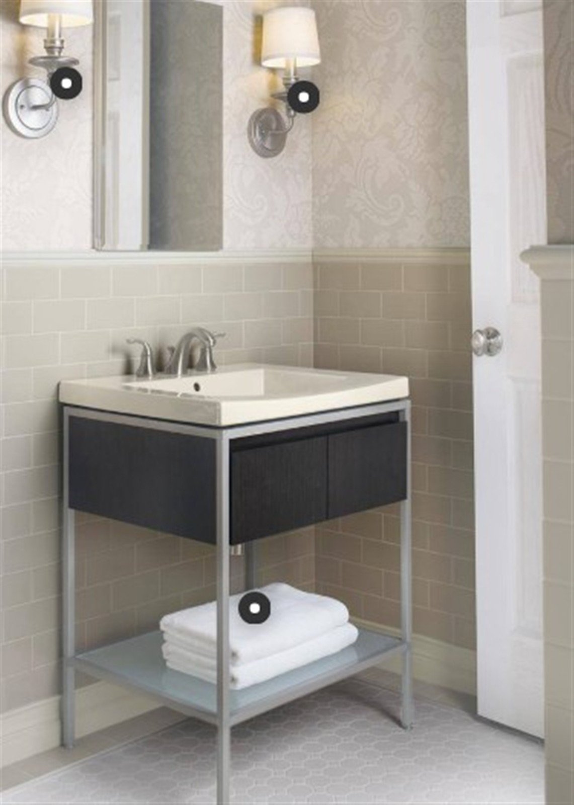 Kohler Forte Widespread bathroom sink faucet, Brushed Nickel K-10272-4-BN
