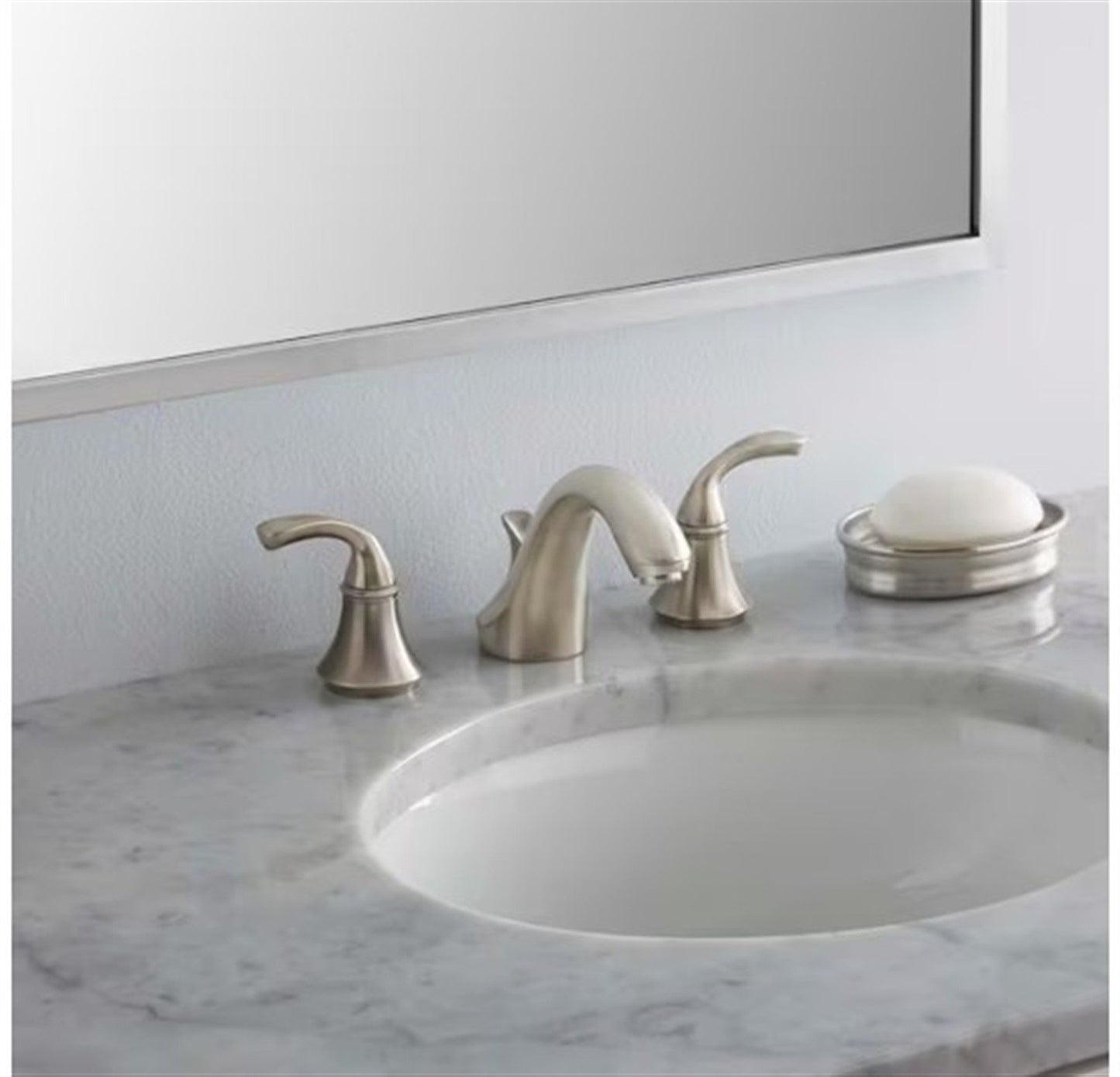 Kohler Forte Widespread bathroom sink faucet, Brushed Nickel K-10272-4-BN