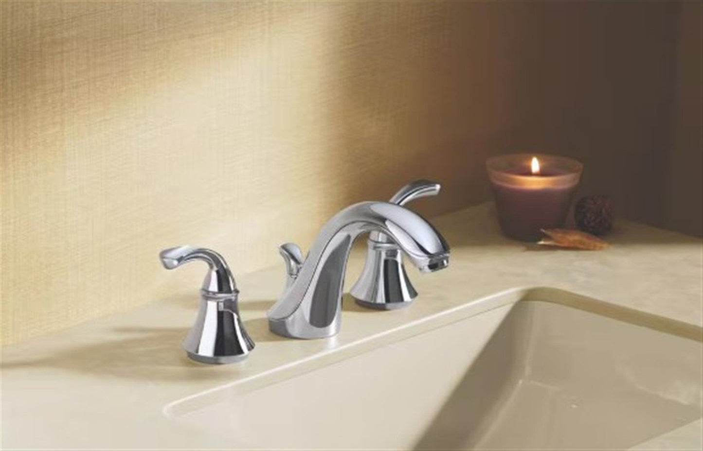 Kohler Forte Widespread bathroom sink faucet, Polished Chrome K-10272-4-CP