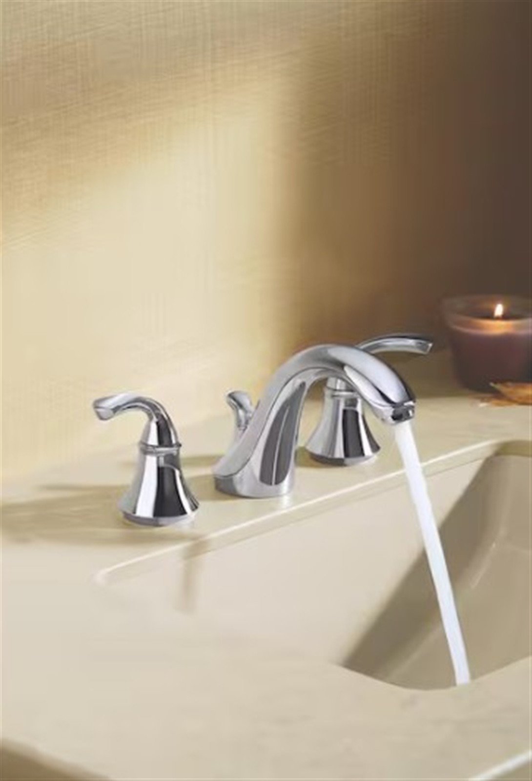 Kohler Forte Widespread bathroom sink faucet, Polished Chrome K-10272-4-CP