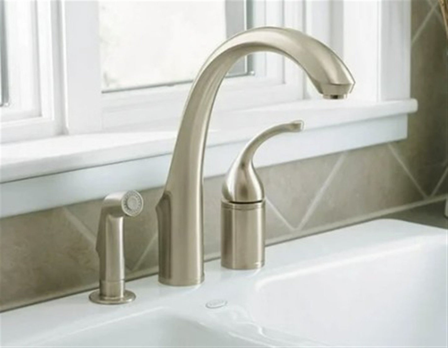 Kohler Forte Remote Valve Kitchen Faucet Lever Handle Brushed Nickel K-10430-BN