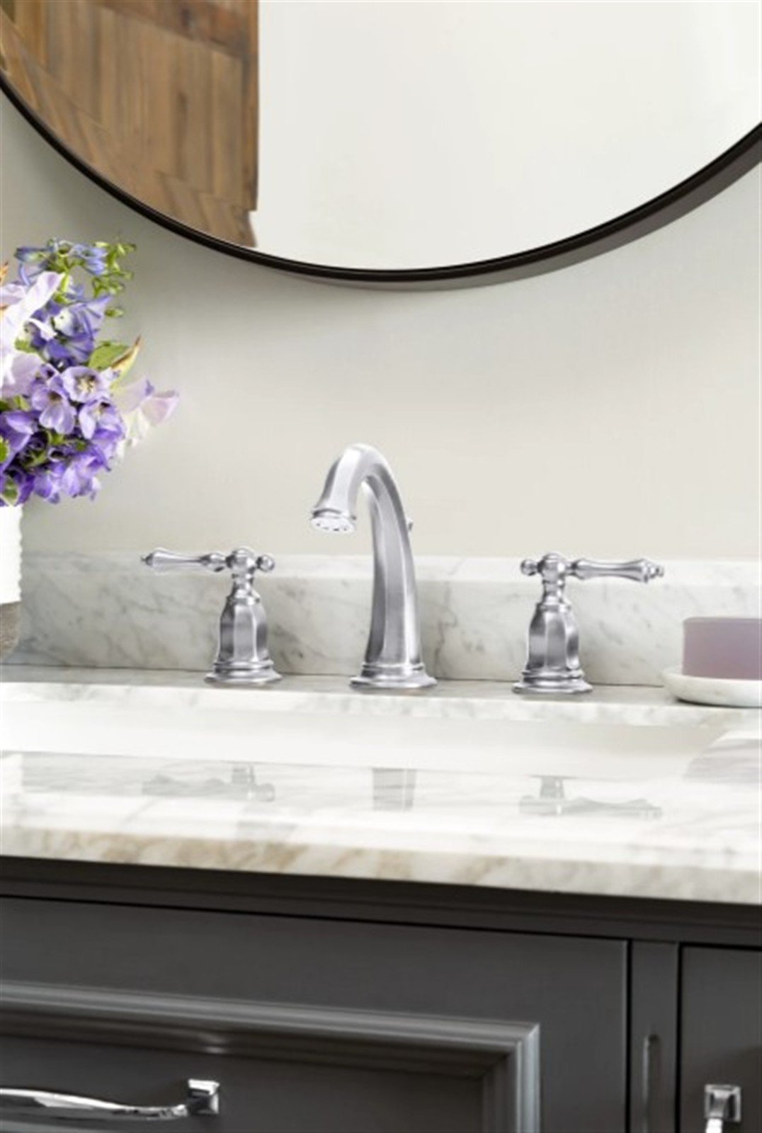 Kohler Kelston 8 in. Widespread 2-Handle Low-Arc Bathroom Faucet K-13491-4-CP
