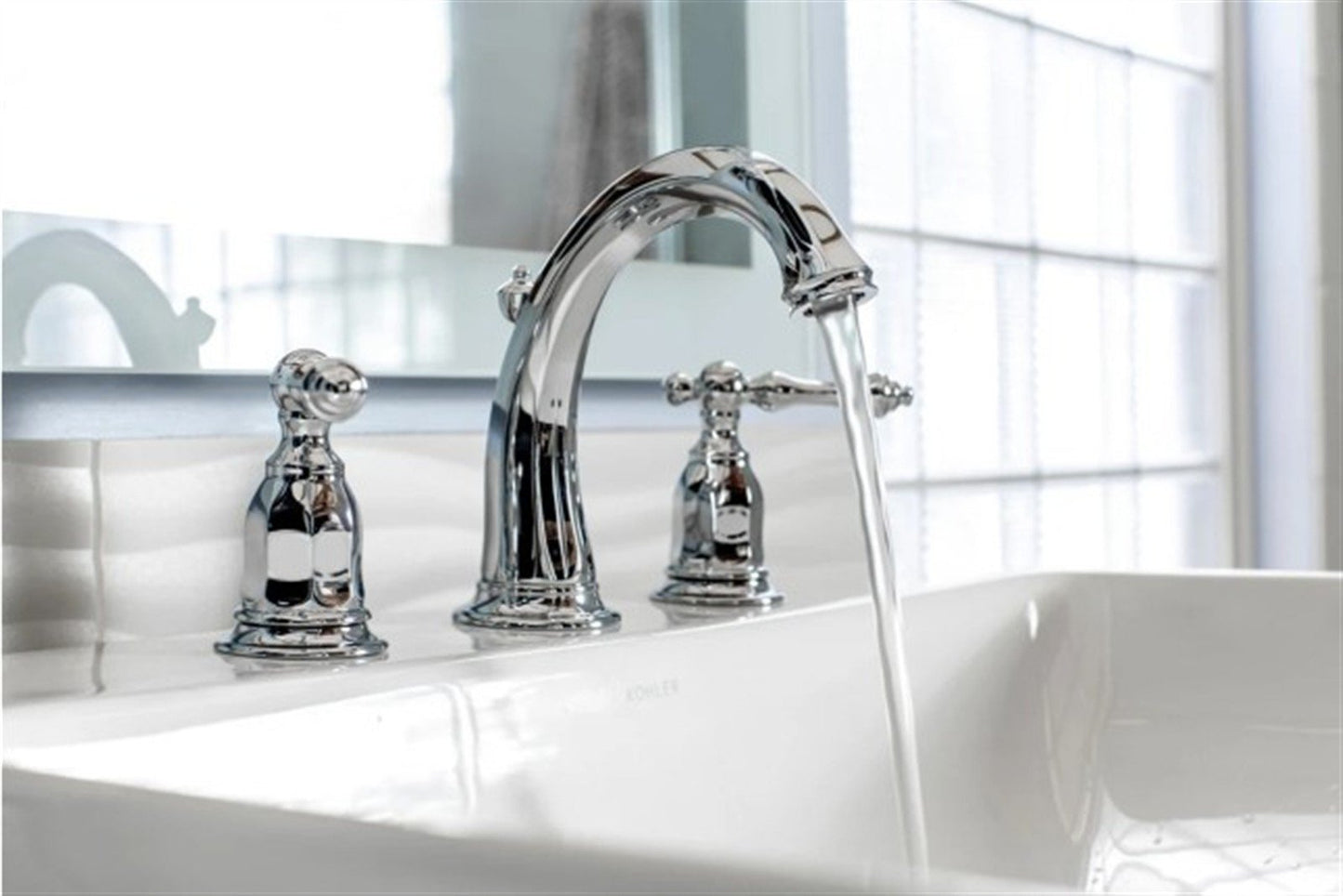 Kohler Kelston 8 in. Widespread 2-Handle Low-Arc Bathroom Faucet K-13491-4-CP