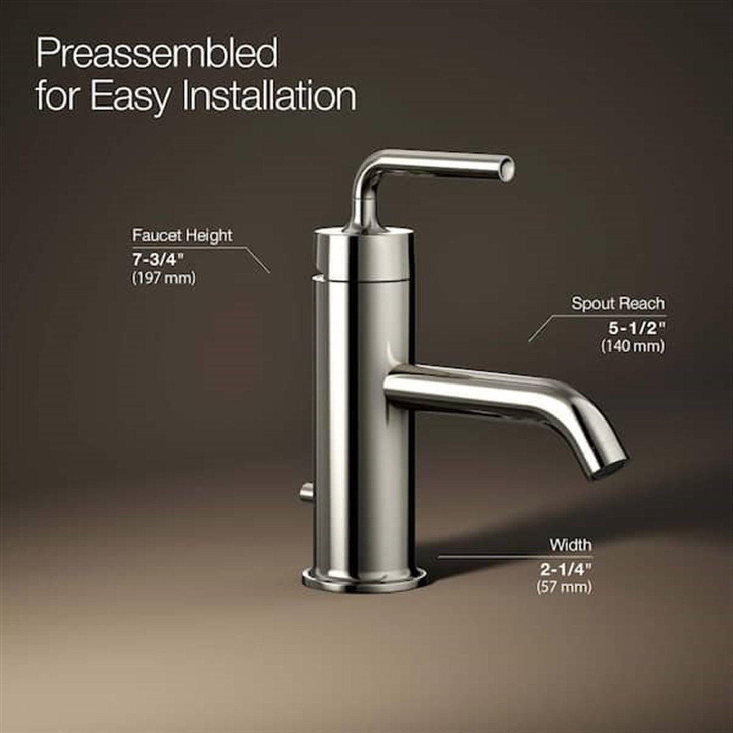 Kohler Purist Single Hole Bathroom Faucet Vibrant Polished Nickel K-14402-4A-SN