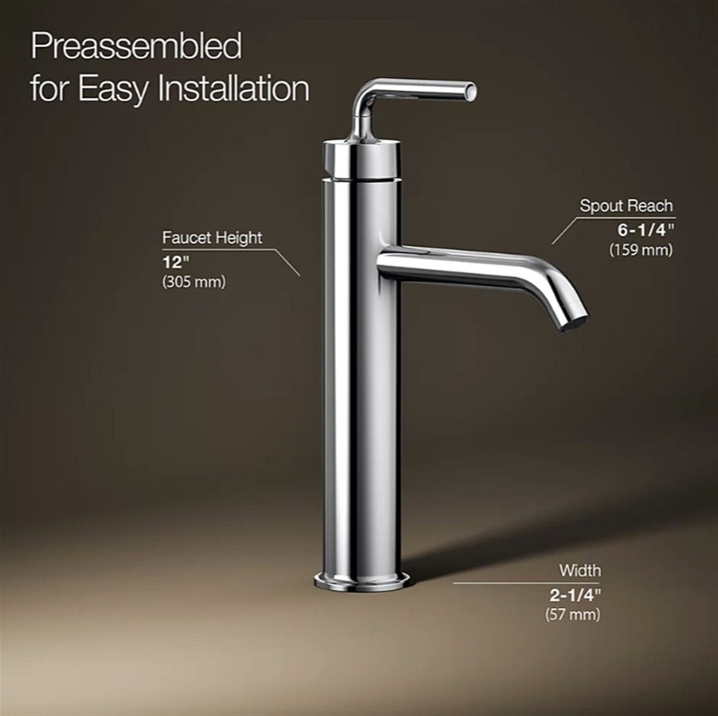 Kohler Purist Single Hole Bathroom Faucet Polished Chrome K-14402-4A-CP