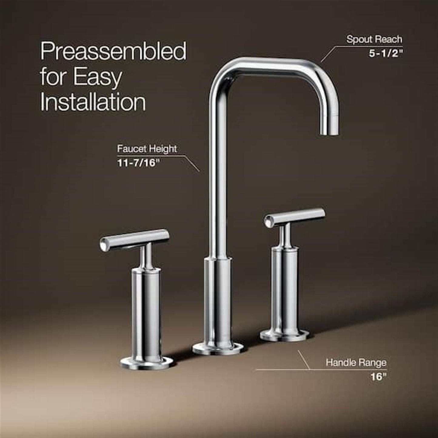 Kohler Purist 8 in. Widespread Bathroom Faucet Polished Chrome K-14408-4-CP