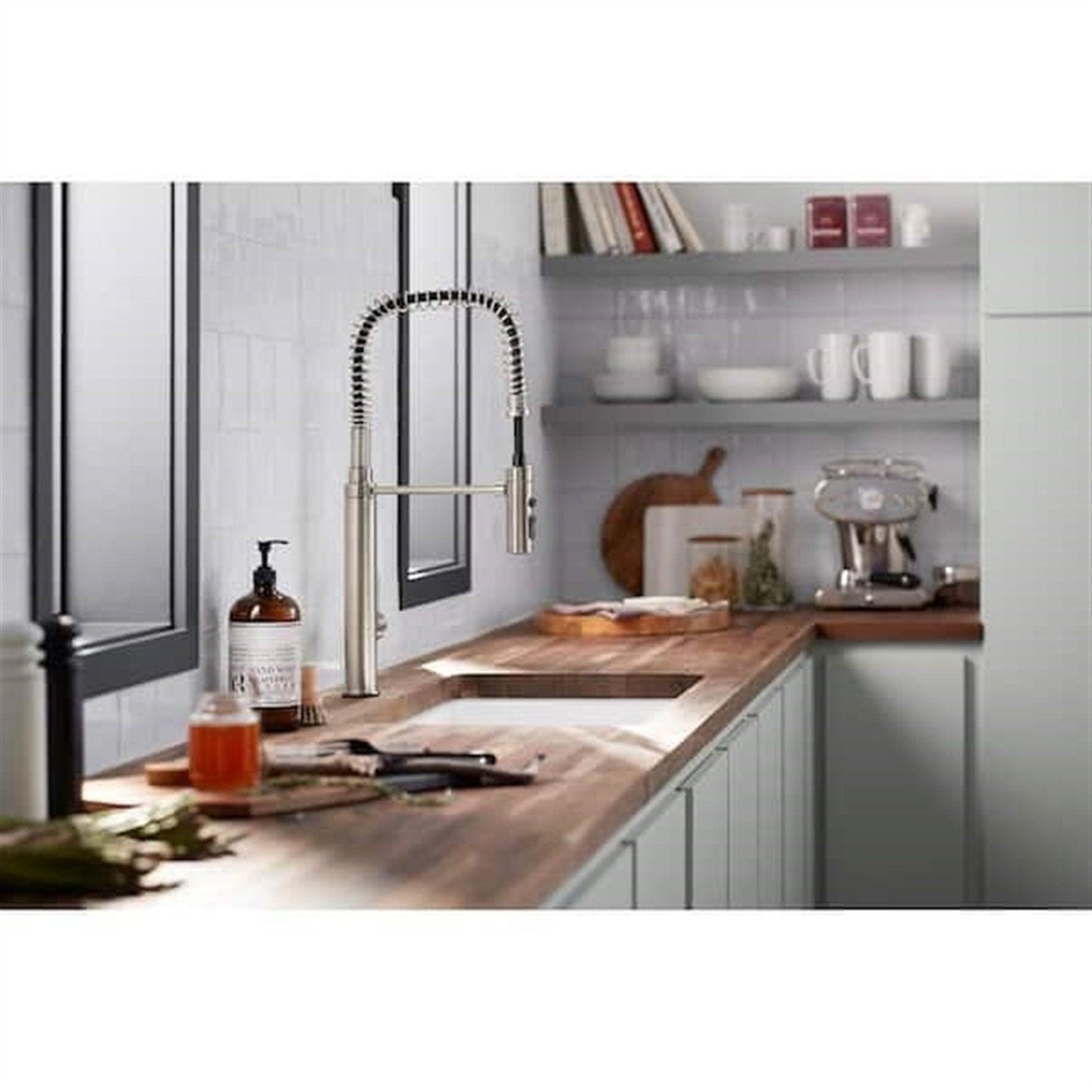 Kohler Purist 1 Hole Pull Down Kitchen Faucet in Vibrant Stainless K-24982-VS