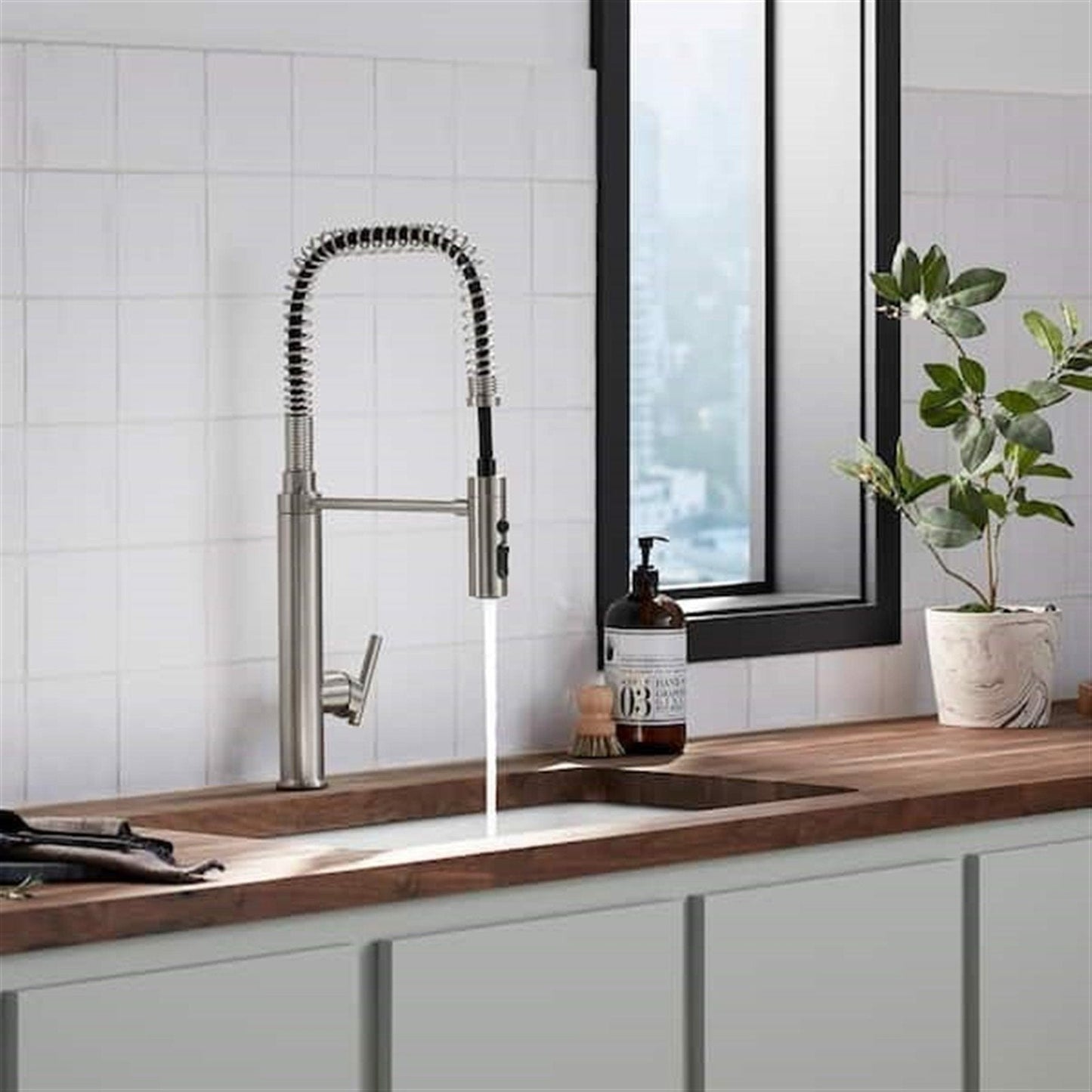 Kohler Purist 1 Hole Pull Down Kitchen Faucet in Vibrant Stainless K-24982-VS