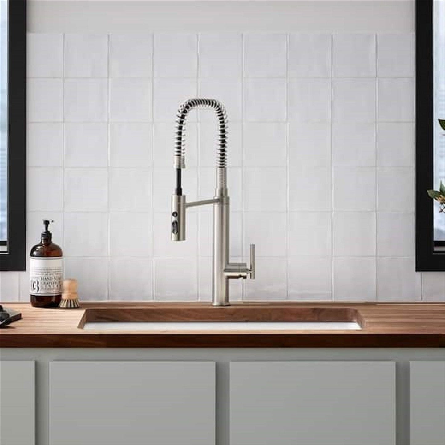 Kohler Purist 1 Hole Pull Down Kitchen Faucet in Vibrant Stainless K-24982-VS