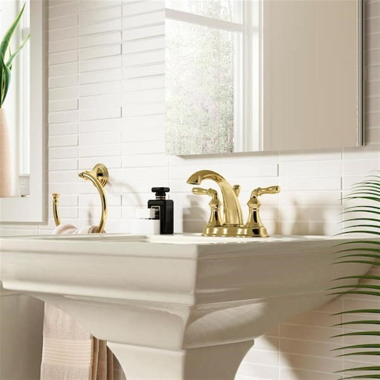 Kohler Devonshire 4 in. Centerset Bathroom Faucet Vibrant Polished Brass K-393-N4-PB