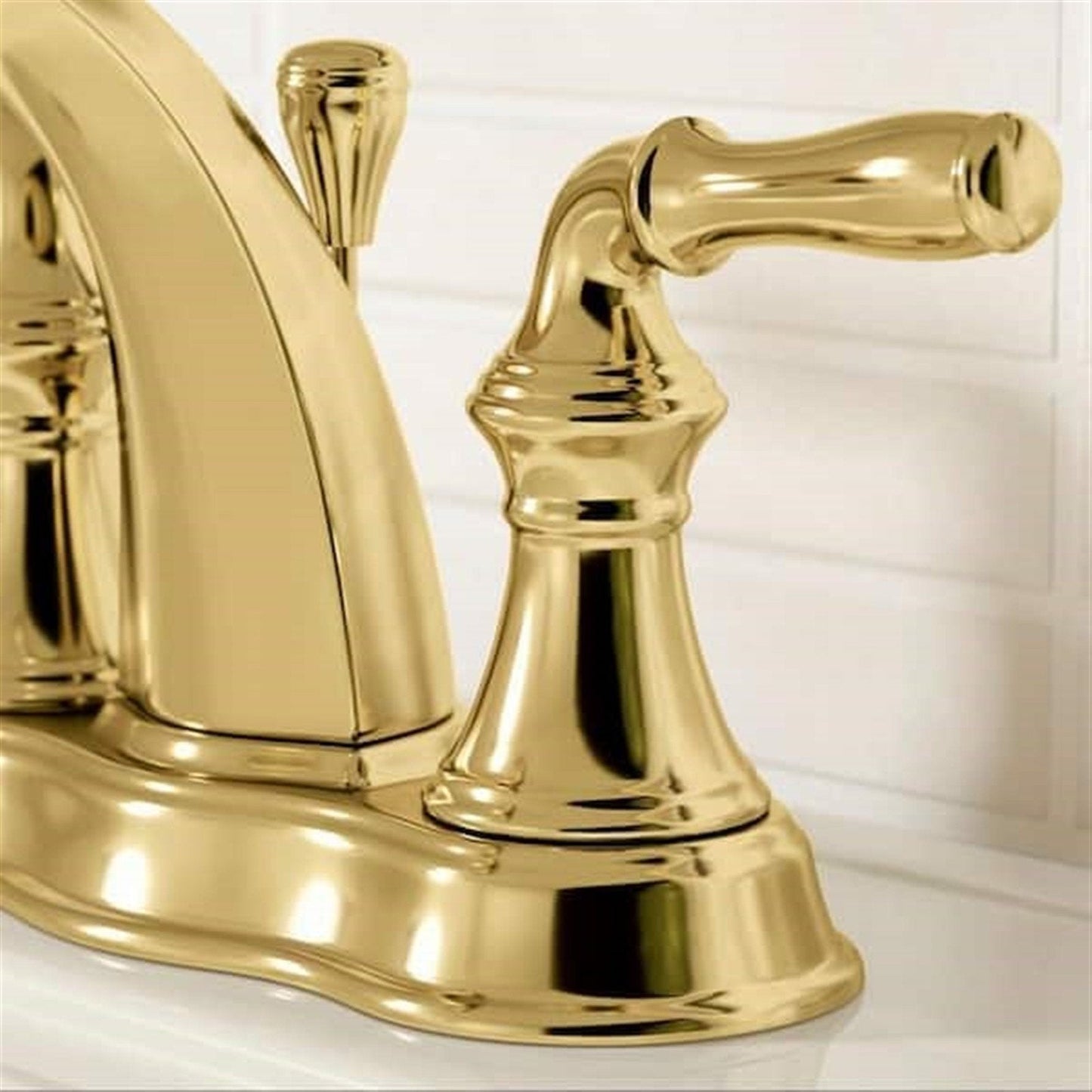 Kohler Devonshire 4 in. Centerset Bathroom Faucet Vibrant Polished Brass K-393-N4-PB