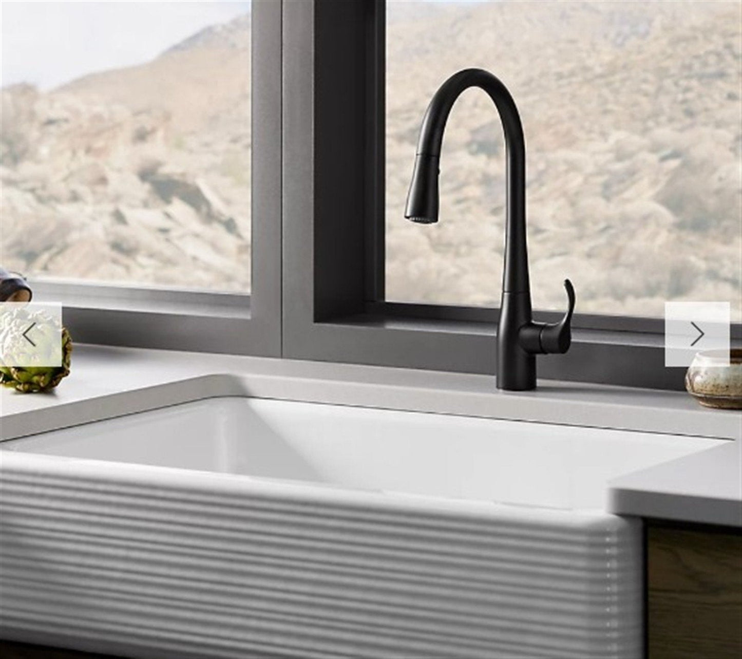 Kohler Simplice 1.5 GPM Pull Down Kitchen Faucet Matte Black K-596-BL