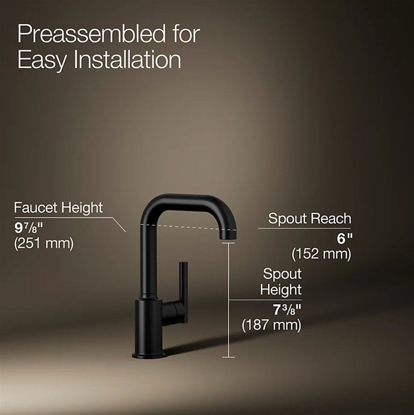 Kohler Purist 1 Hole Standard Kitchen Faucet in Vibrant Stainless K-7509-VS