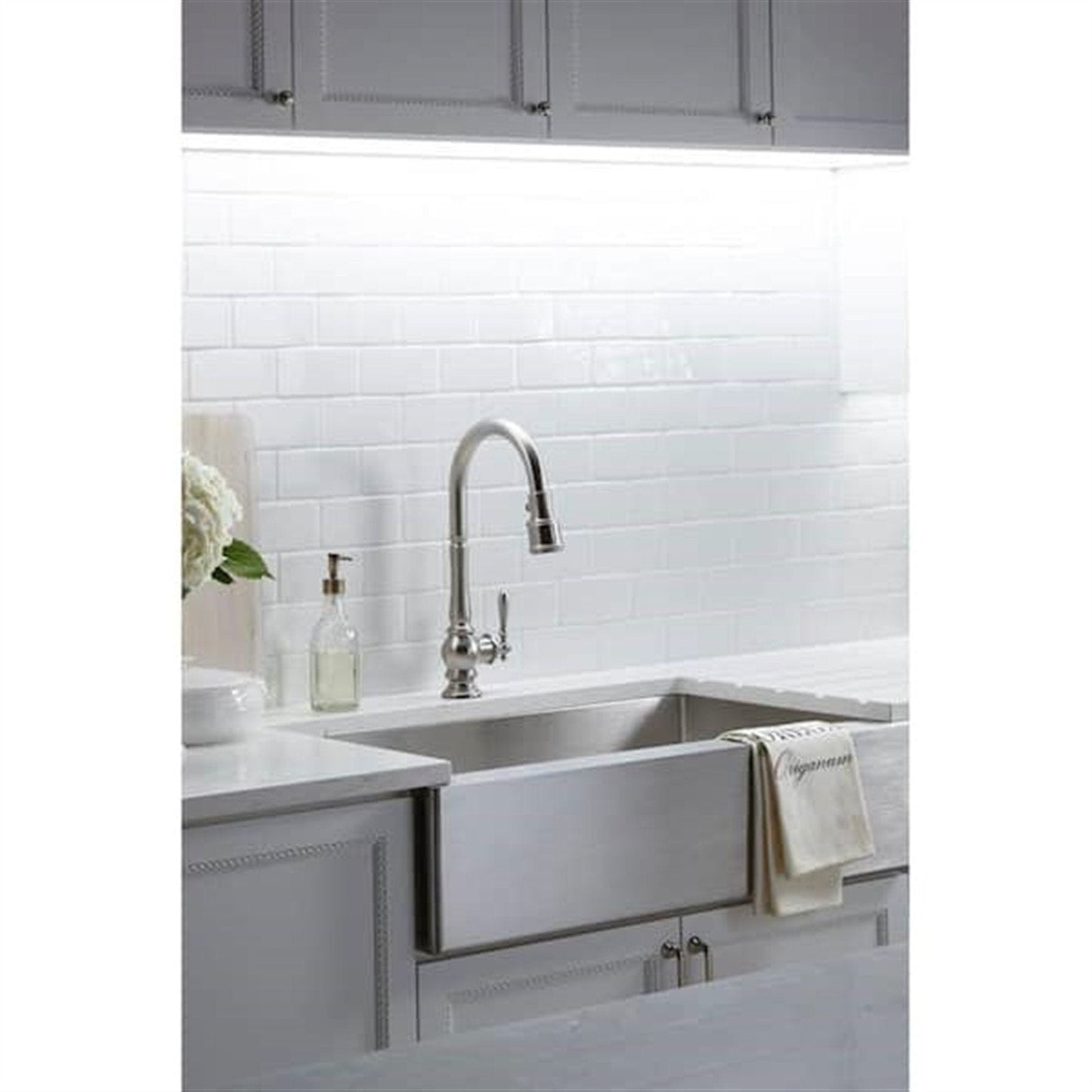 Kohler Artifacts 1 Hole Pull Down Kitchen Faucet in Vibrant Polished Nickel K-99259-SN