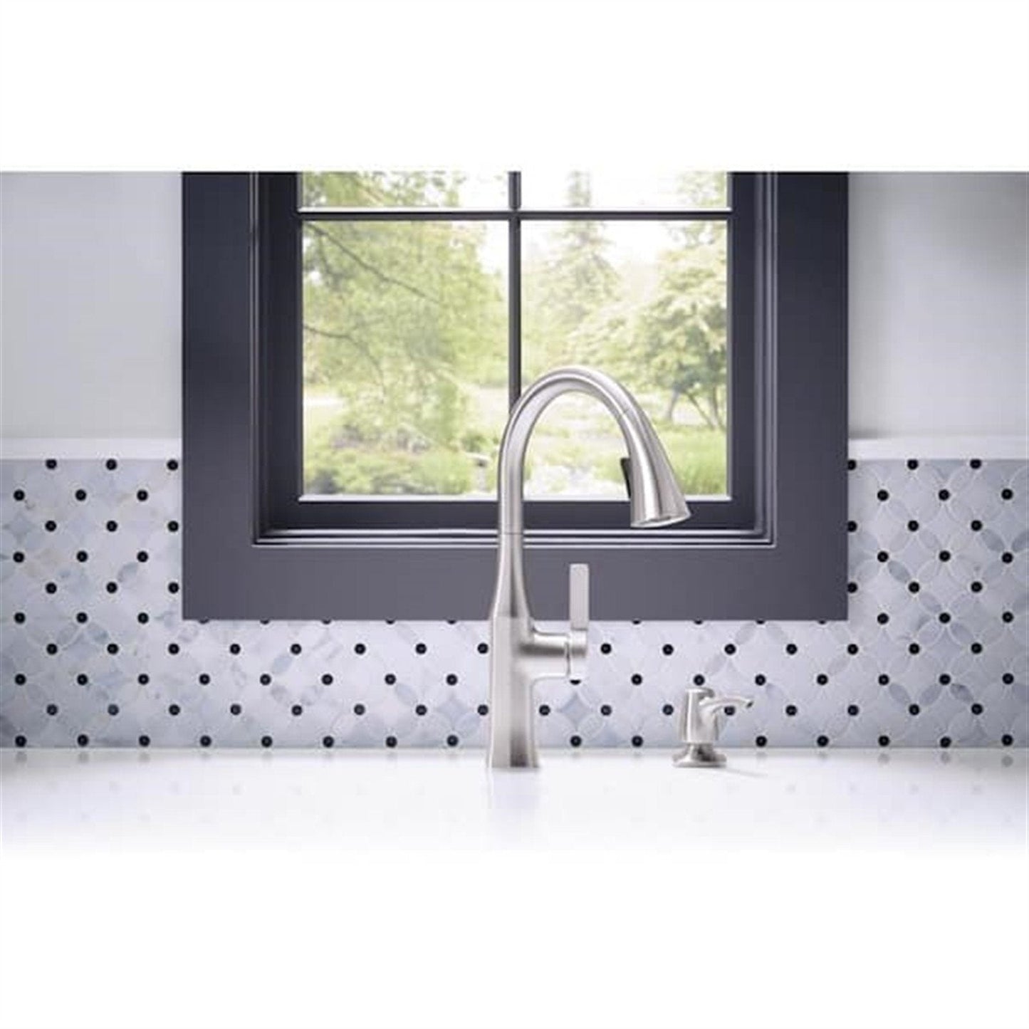 Kohler Rubicon 1 Hole Pull Down Kitchen Faucet in Vibrant Stainless K-R20147-SD-VS