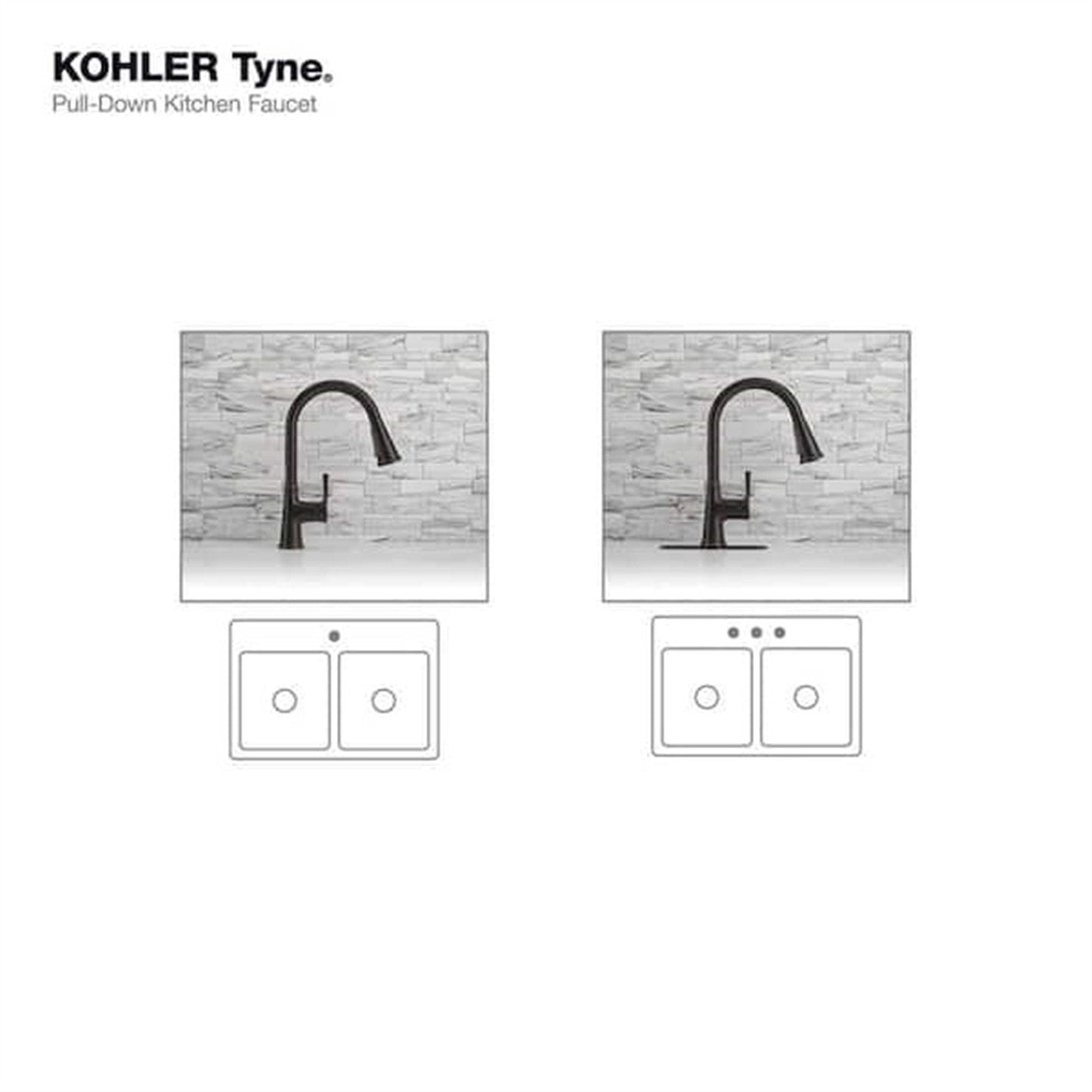 Kohler Tyne Single-Handle Kitchen Faucet in Oil-Rubbed Bronze K-R21415-2BZ