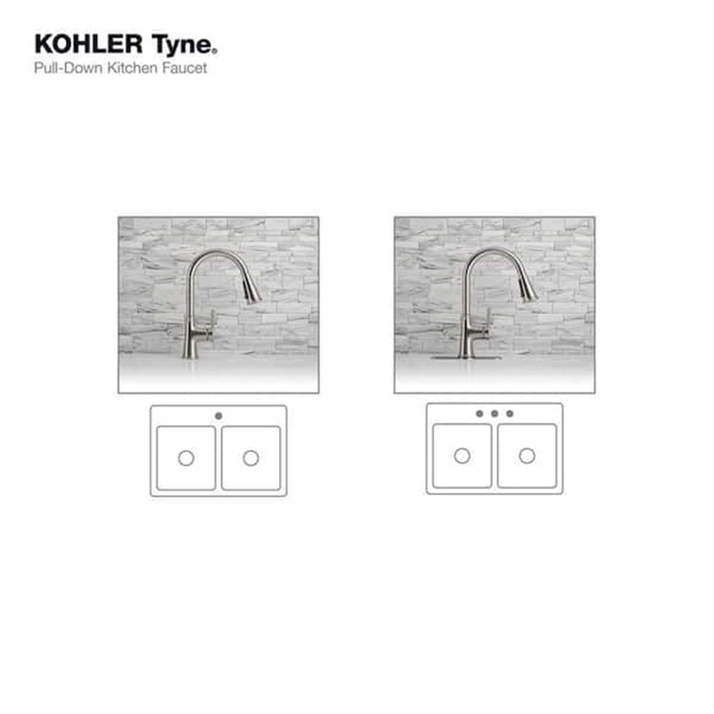 Kohler Tyne Single-Handle Pull-Down Sprayer Kitchen Faucet in Vibrant Stainless K-R21415-VS