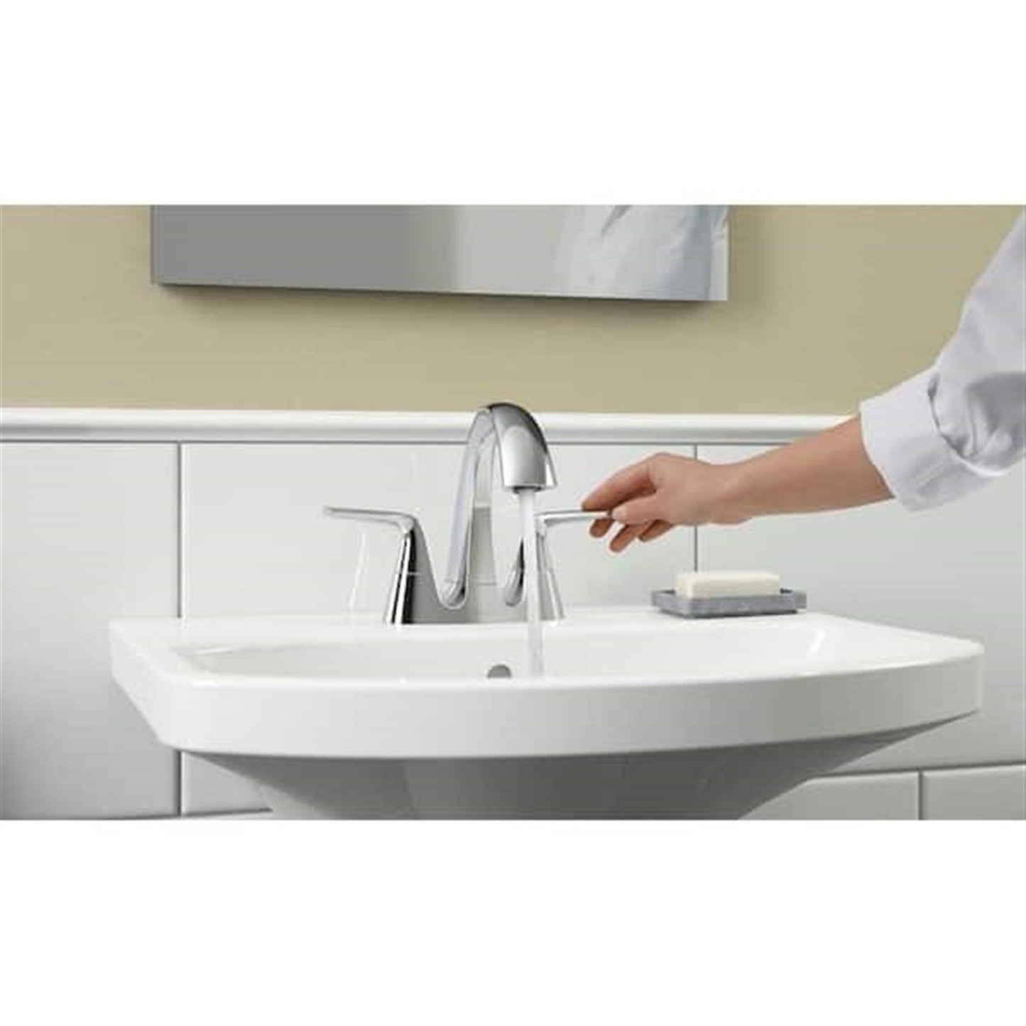 Kohler Elmbrook 4 in. Centerset Bathroom Faucet Polished Chrome K-R21995-4D-CP ✅