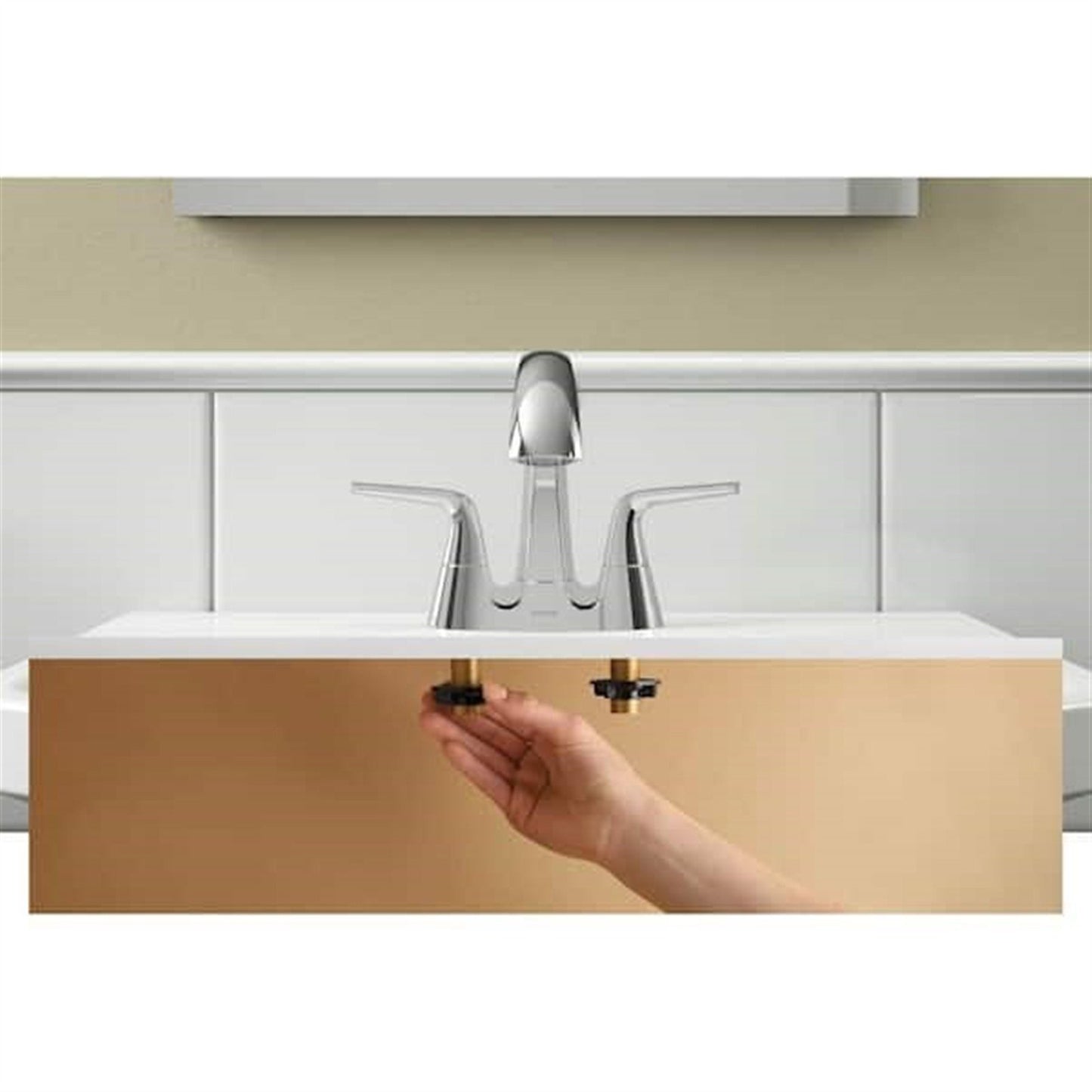 Kohler Elmbrook 4 in. Centerset Bathroom Faucet Polished Chrome K-R21995-4D-CP ✅