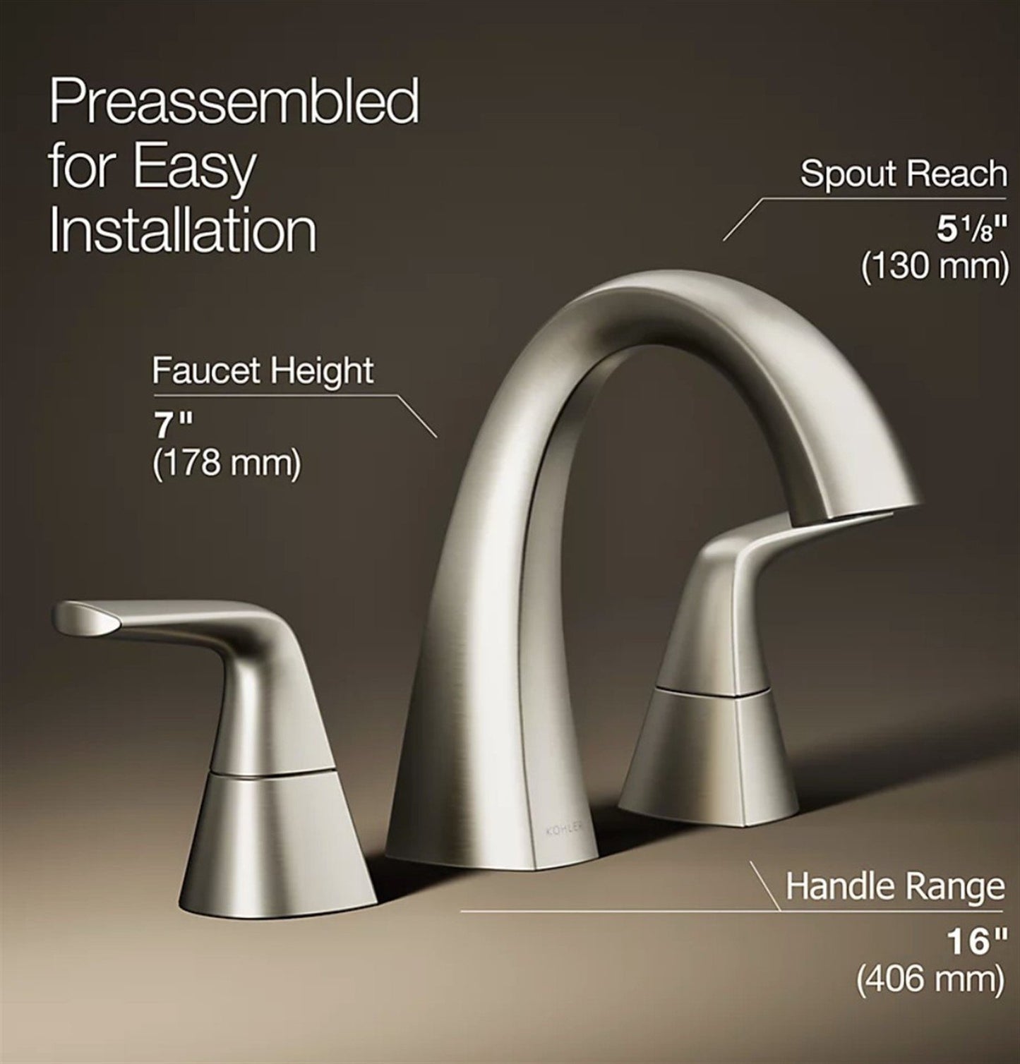 Kohler Elmbrook 8 in. Widespread Bathroom Faucet Polished Chrome K-R21996-4D-CP