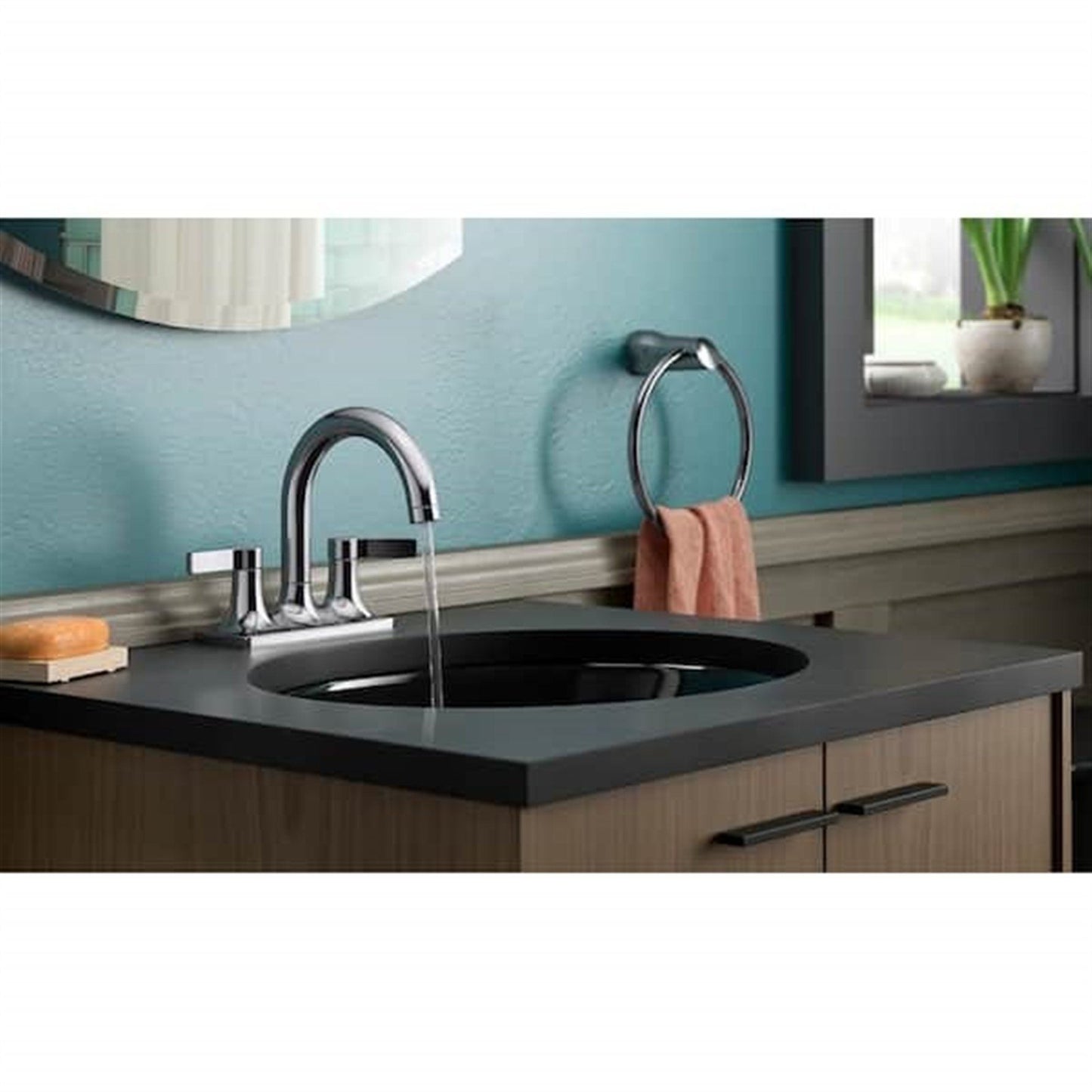 Kohler Contemporary 4 in. Centerset Bathroom Faucet Polished Chrome K-R22797-4D-CP