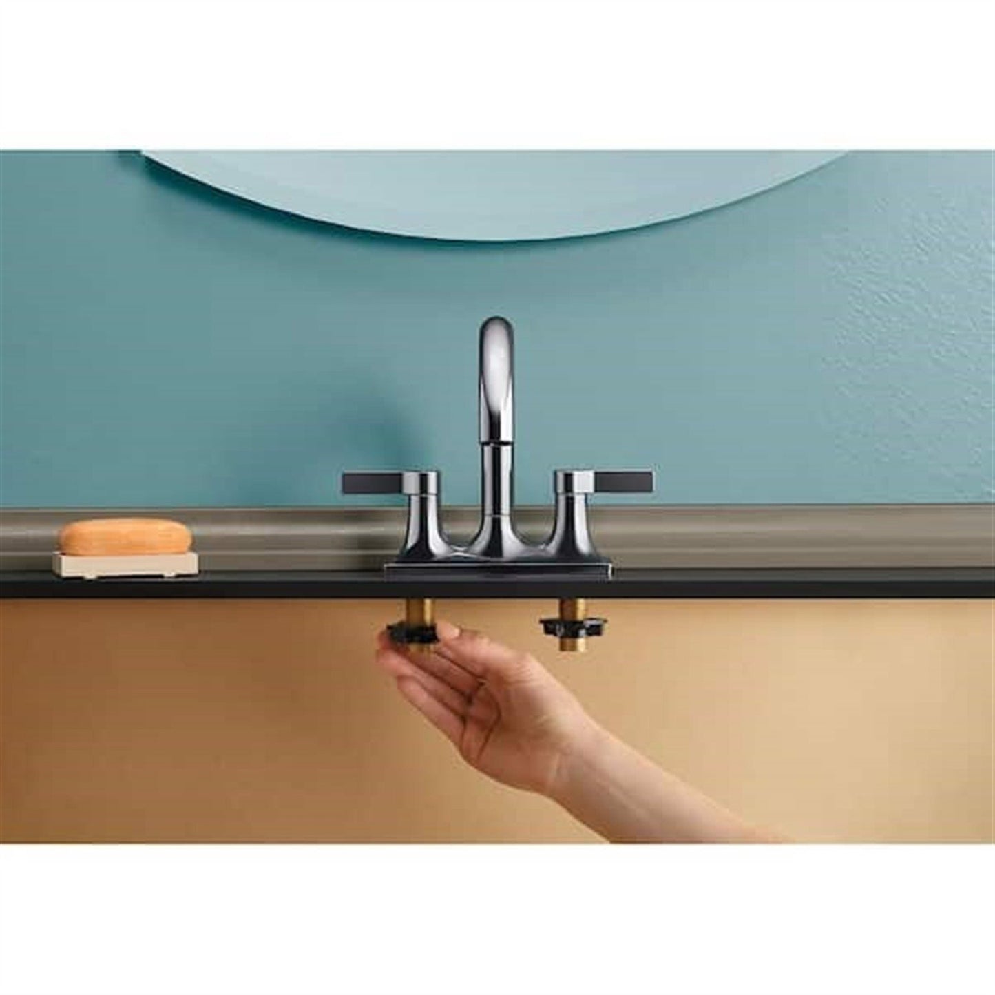 Kohler Contemporary 4 in. Centerset Bathroom Faucet Polished Chrome K-R22797-4D-CP