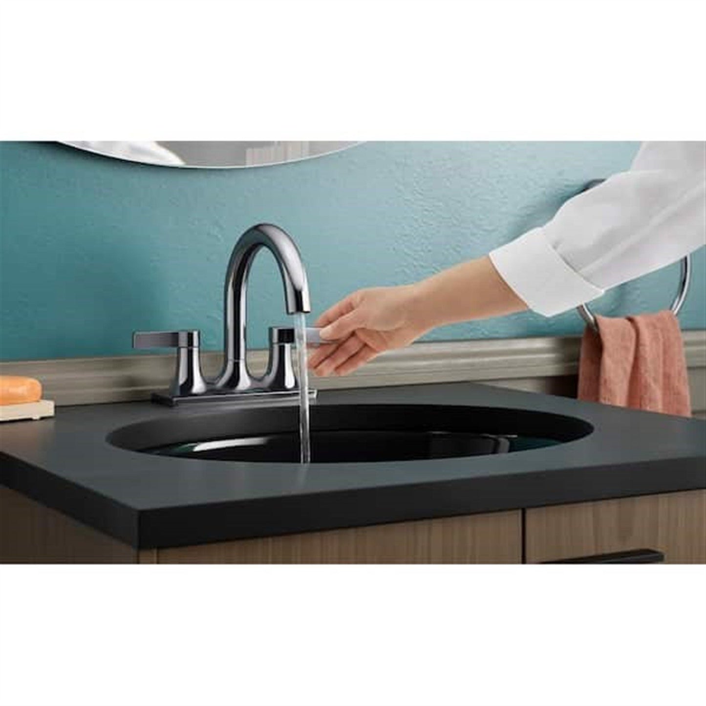 Kohler Contemporary 4 in. Centerset Bathroom Faucet Polished Chrome K-R22797-4D-CP