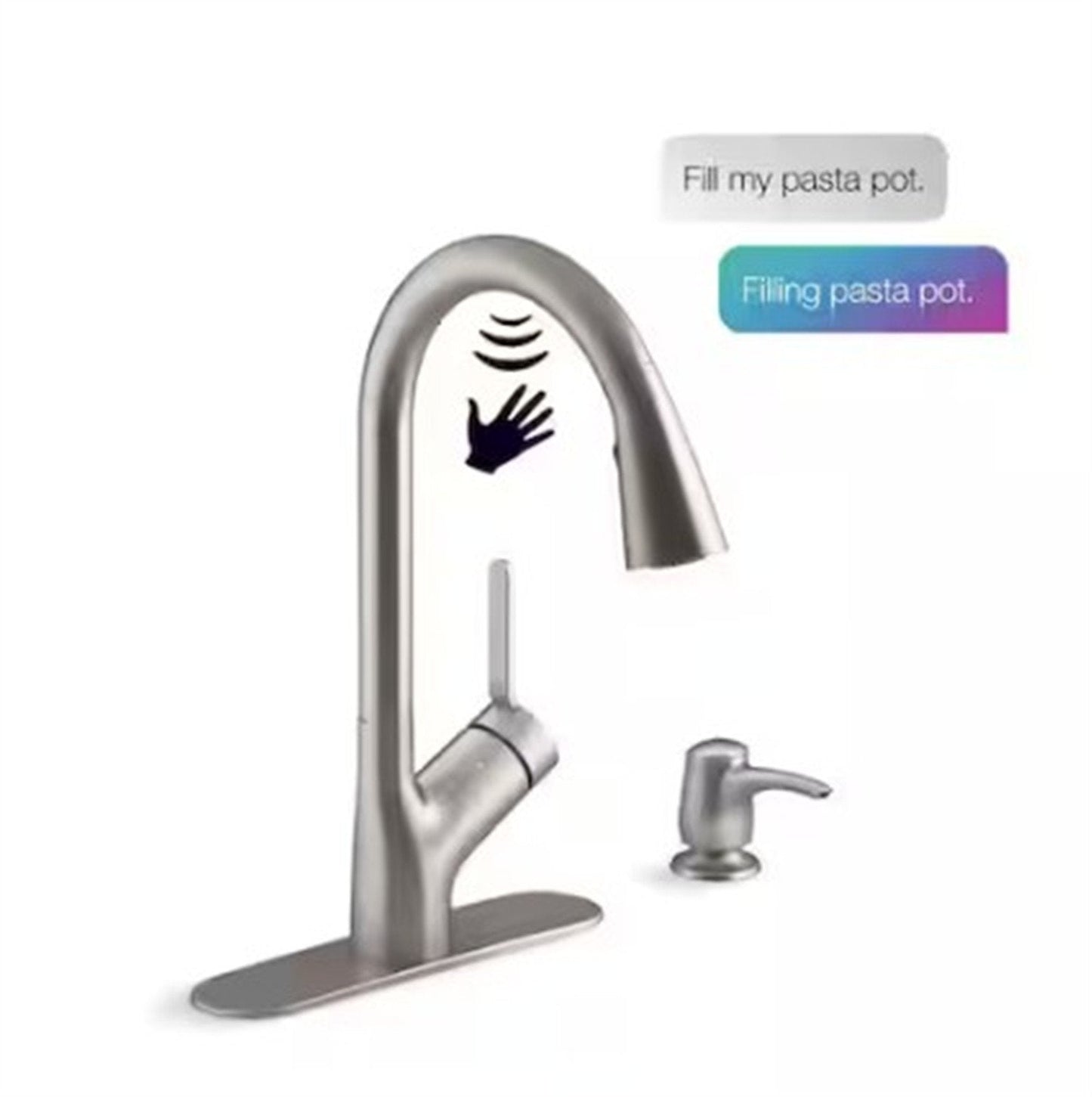 Kohler Setra® Kitchen faucet w/Konnect w/ soap Vibrant Stainless K-R22899-SD-VS