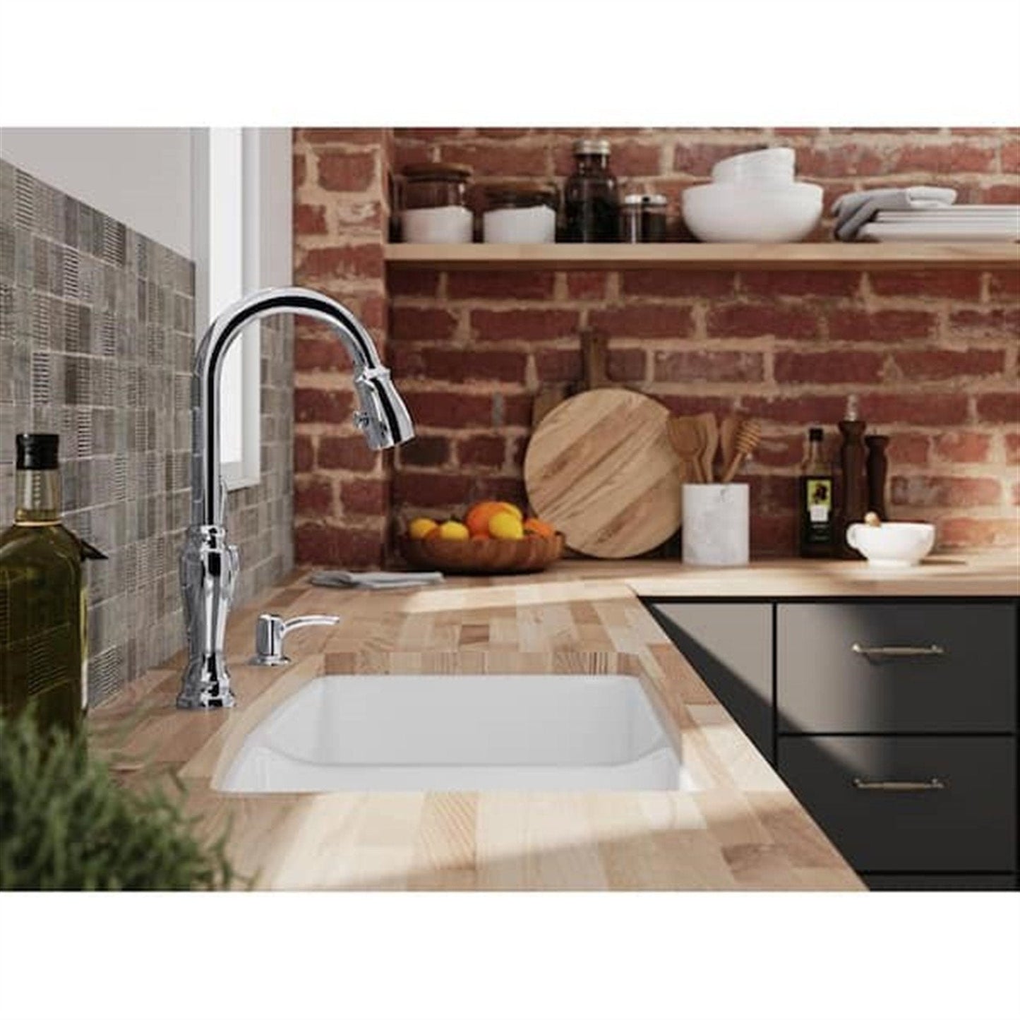 Kohler Arsdale 1 Hole Pull Down Kitchen Faucet in Polished Chrome K-R22970-SD-CP