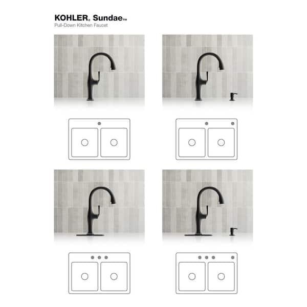 Sundae Pull-down kitchen sink faucet with soap/lotion dispenser R29475-SD-BL
