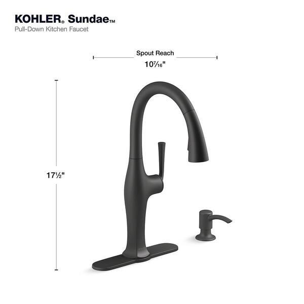 Sundae Pull-down kitchen sink faucet with soap/lotion dispenser R29475-SD-BL