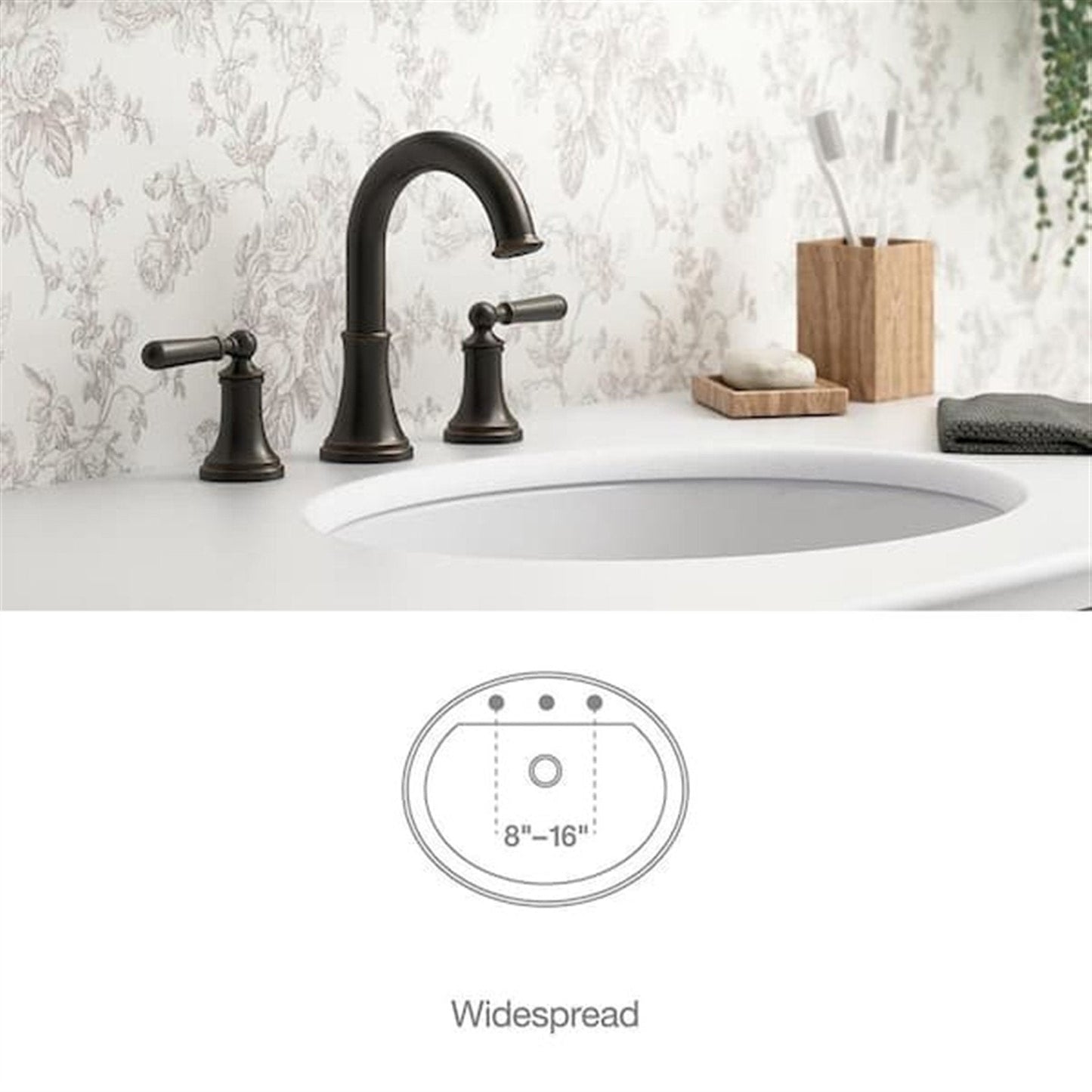 Kohler Capilano 8 in. Widespread Bathroom Faucet Oil-Rubbed Bronze K-R30582-4D-2BZ