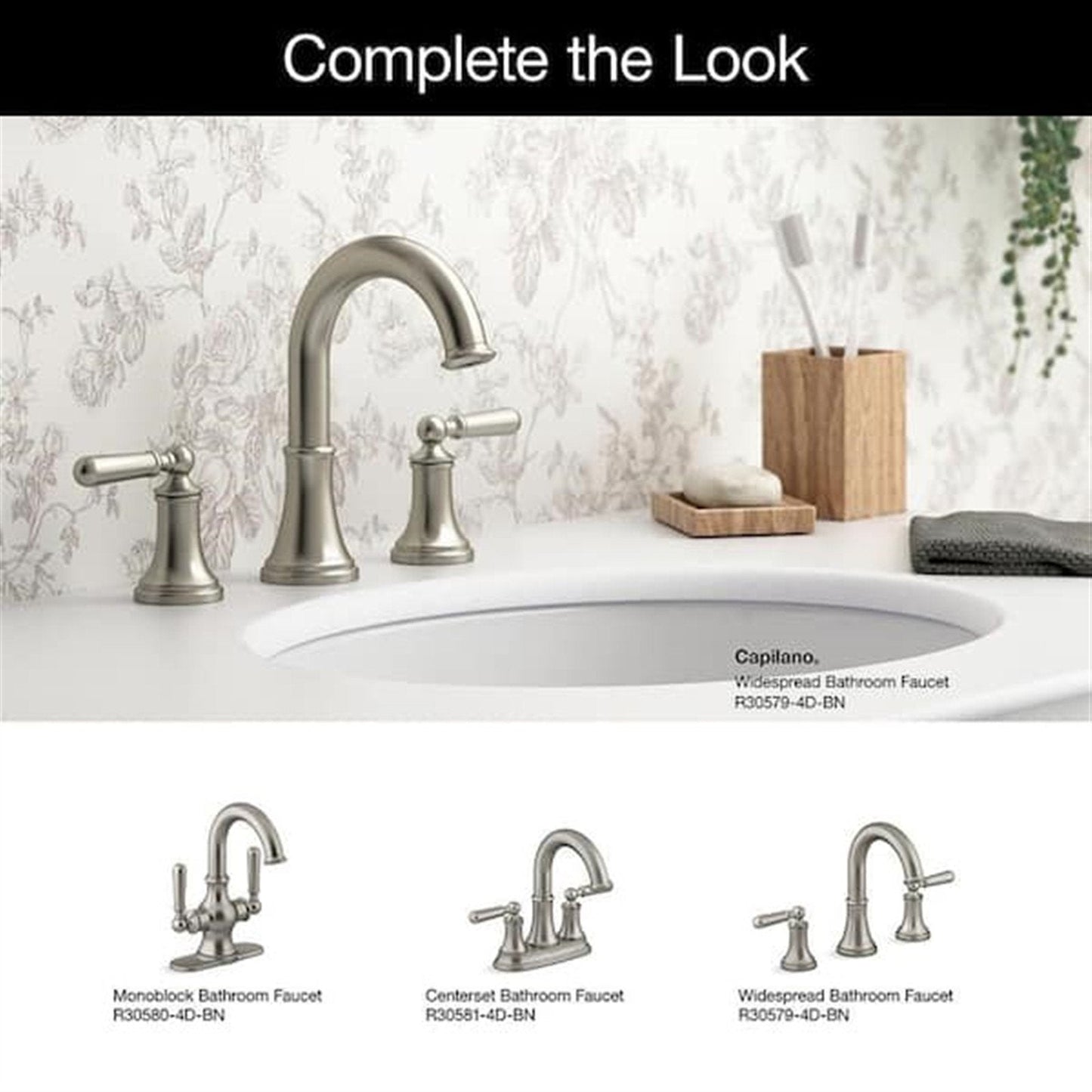 Kohler Capilano 8 in. Widespread Bathroom Faucet Vibrant Brushed Nickel K-R30582-4D-BN