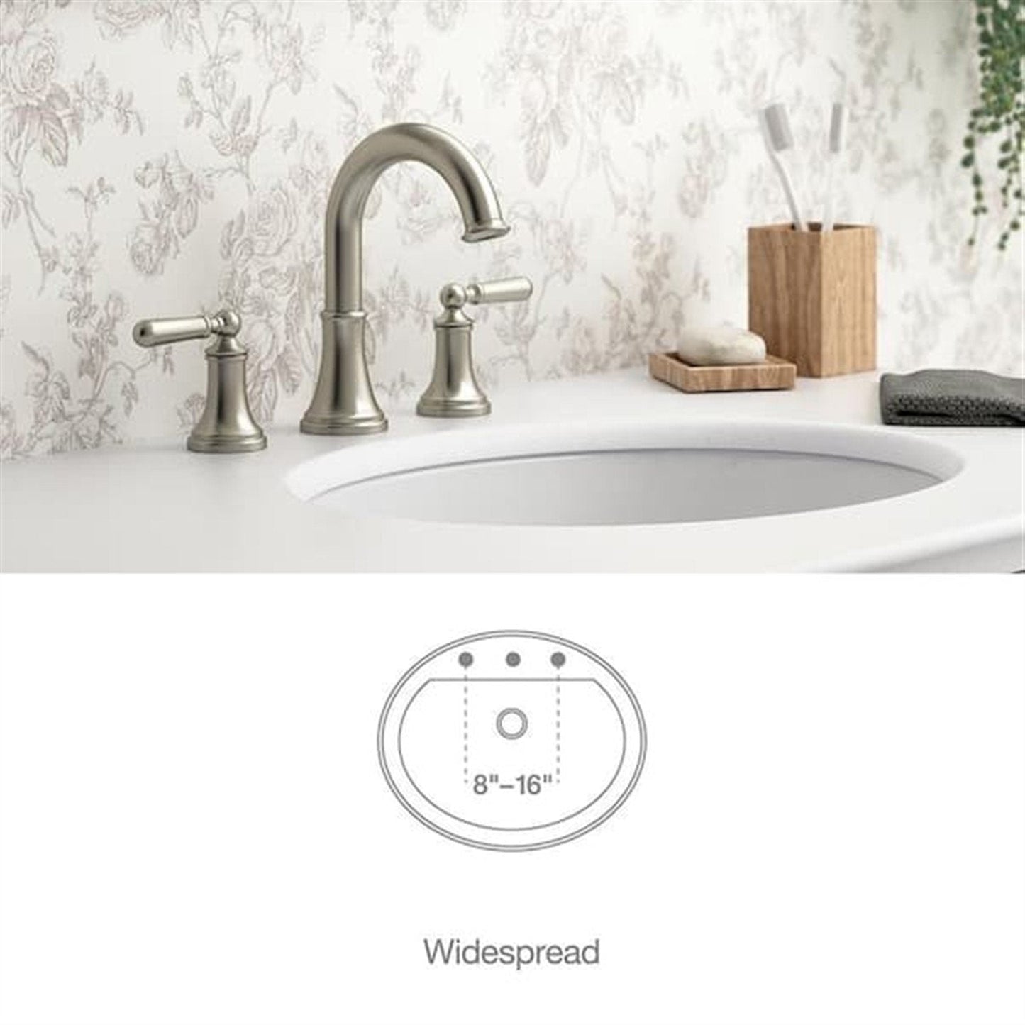 Kohler Capilano 8 in. Widespread Bathroom Faucet Vibrant Brushed Nickel K-R30582-4D-BN