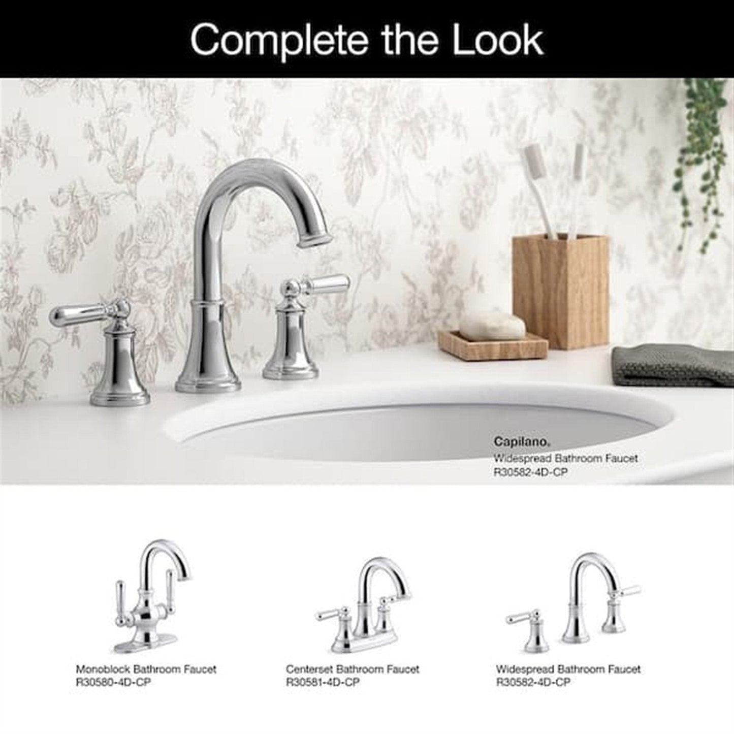 Kohler Capilano 8 in. Widespread Bathroom Faucet Polished Chrome K-R30582-4D-CP