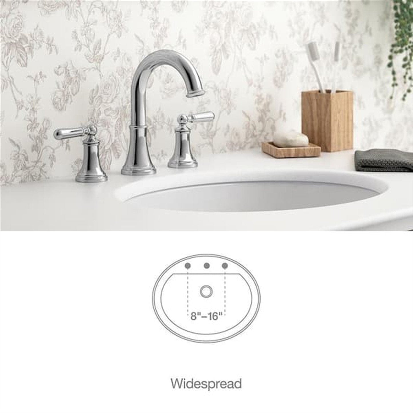 Kohler Capilano 8 in. Widespread Bathroom Faucet Polished Chrome K-R30582-4D-CP