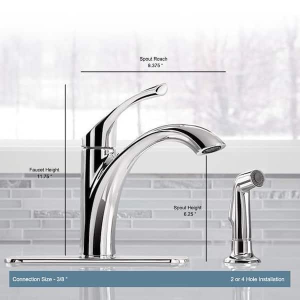 Kohler Mistos Wide-Spread Standard Kitchen Faucet in Polished Chrome K-R72508-CP